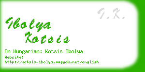 ibolya kotsis business card